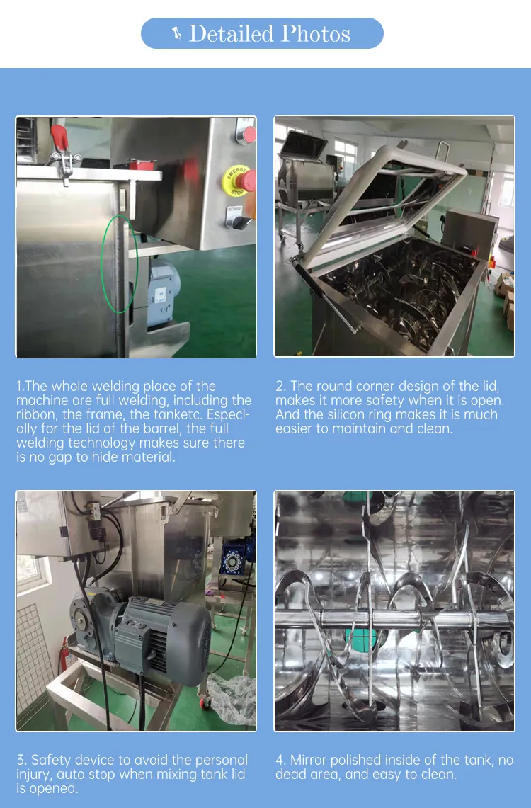 1000L High Speed Horizontal Granule Ribbon Blender Mixer Machine