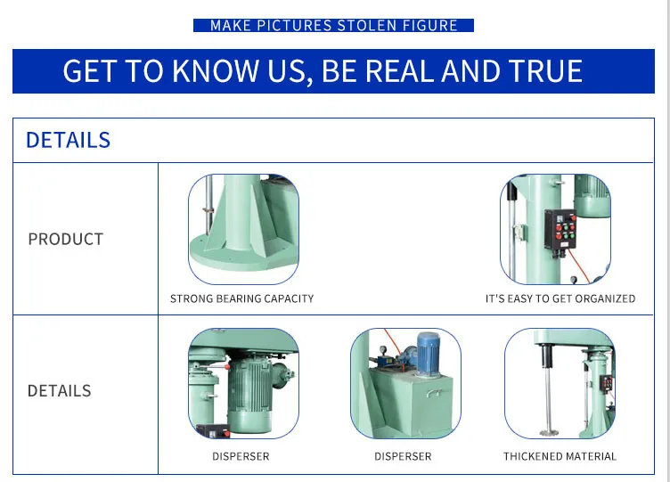 200-1000L /Hr Hydraulic Lifting Disperser for Mixing Paint