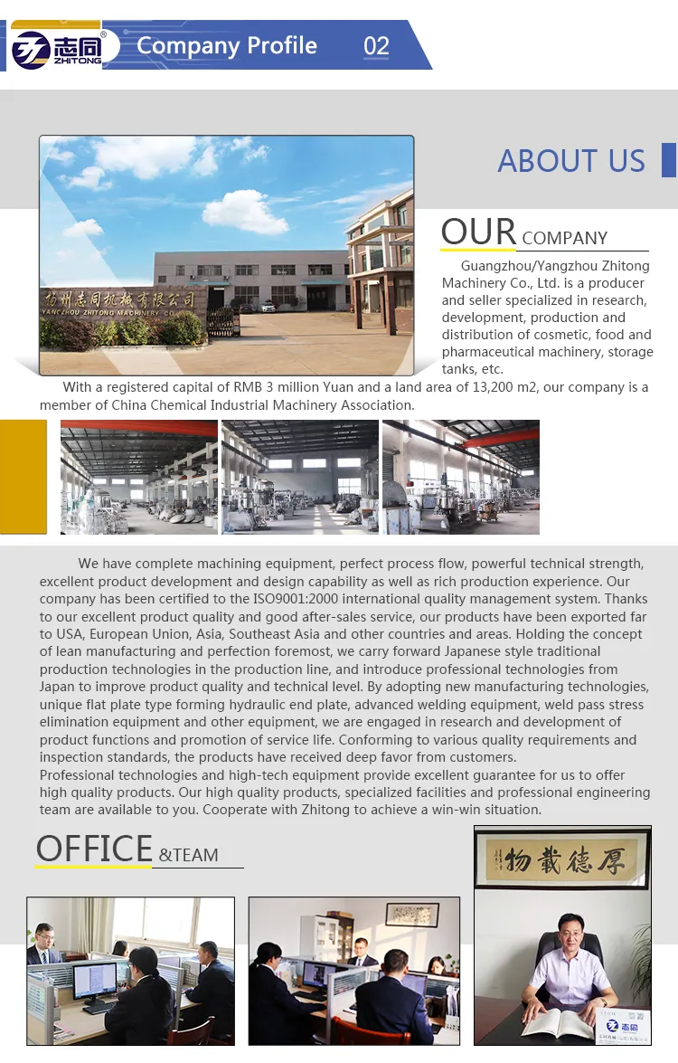 3000L PLC Fixed Type Homogenizer Intemal and Extemal Circulation Machine