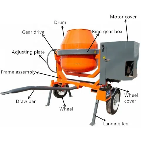 350L Portable Concrete Mixer Small Diesel Cement Mixer From Chinese Factory