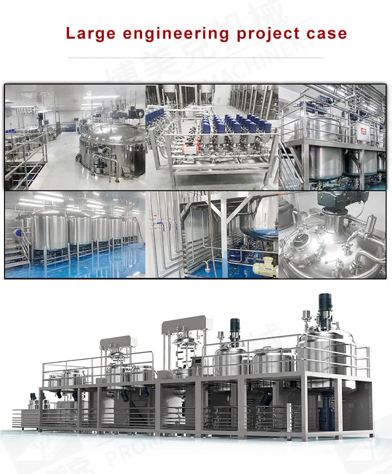 3ton Large Planetary Vacuum Emulsifying Mixer High Shear Homogenizing Mixer for Food Industry