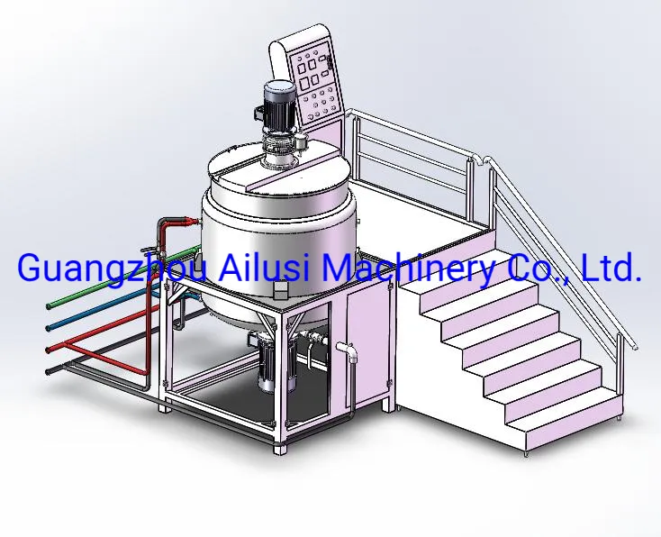 500L Double Jacket Skin Care Cosmetic Homogenizer Emulsifying Mixer Agitator