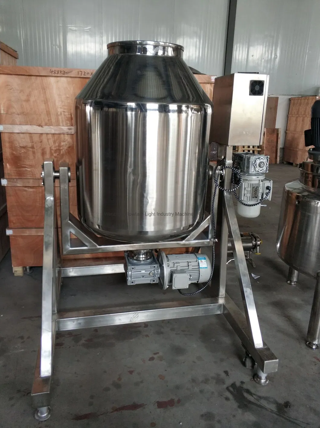 Customized 350L Stainless Steel Rotating Drum Powder Mixer Machine