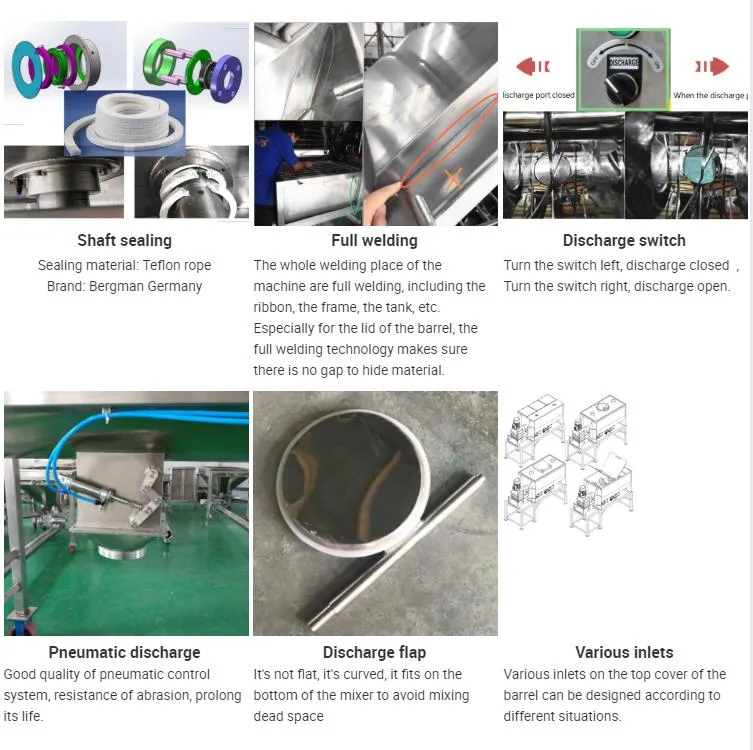 Customized Avaiable Granule Double Ribbon Flour Mixer Machine Price