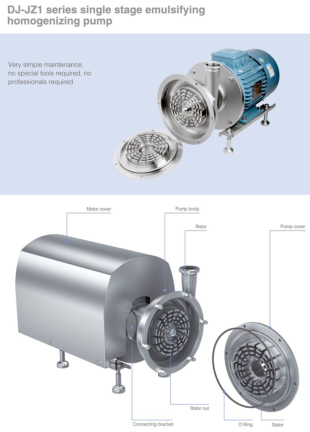 DJ-Zj1 Homogeneous Single-Stage Mixing Pump with Hoper ABB Motor