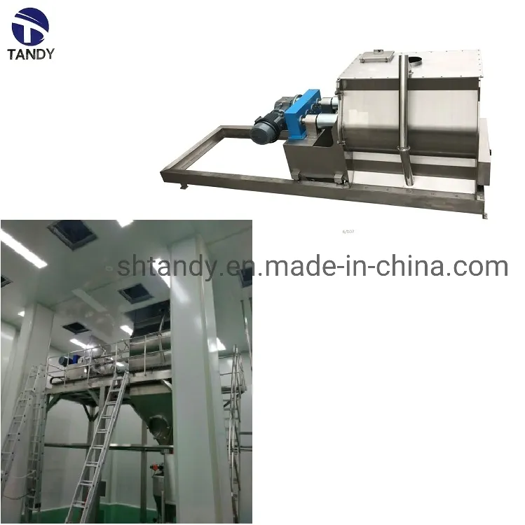 Easy Cleaning Food/Pharmacy/Milk Stainless Steel Double Shaft Paddle Mixer