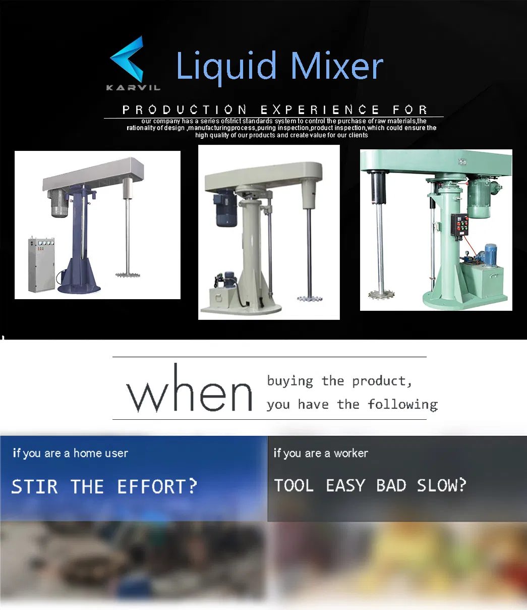 Factory Direct Sale Industrial High Speed Disperser for Paint Mixer