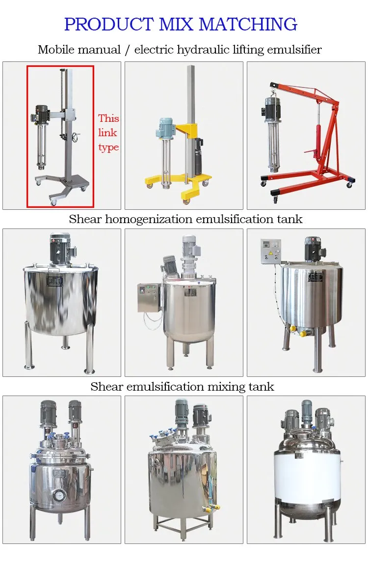 Fhr Pharmaceutical High Shear Manual Lifting Homogeneous Emulsification Machine