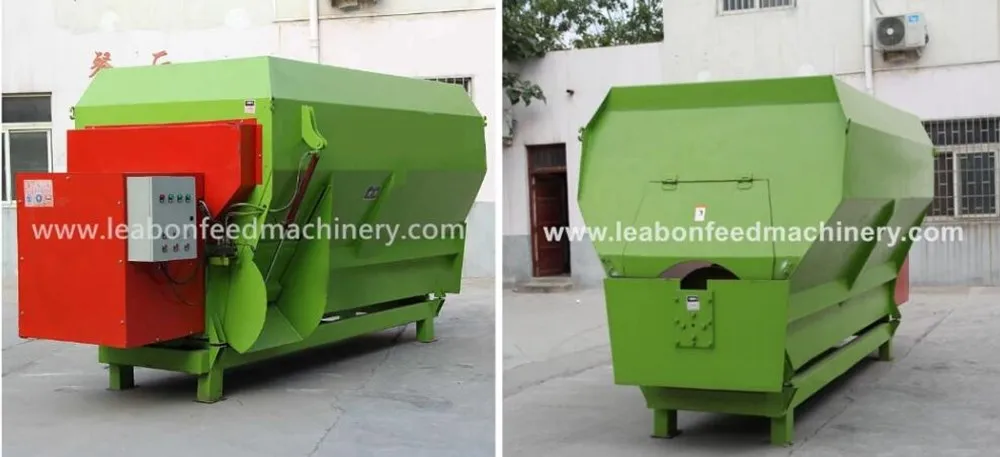 Grass Crushing Feed Mixer Wagon Horizontal with Motor 500kg Electric Diesel Horizontal Tmr Feed Mixer for Dairy Farm