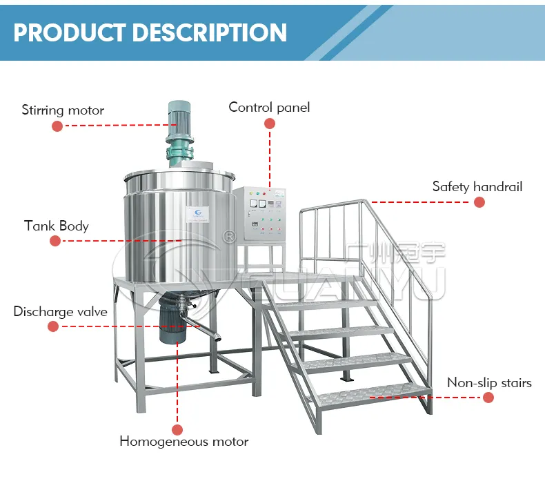 High Quality Electric Heating Mixing Tank Liquid Mixer Tank Conditioner Agitator Vessel Liquid Soap Making Machine