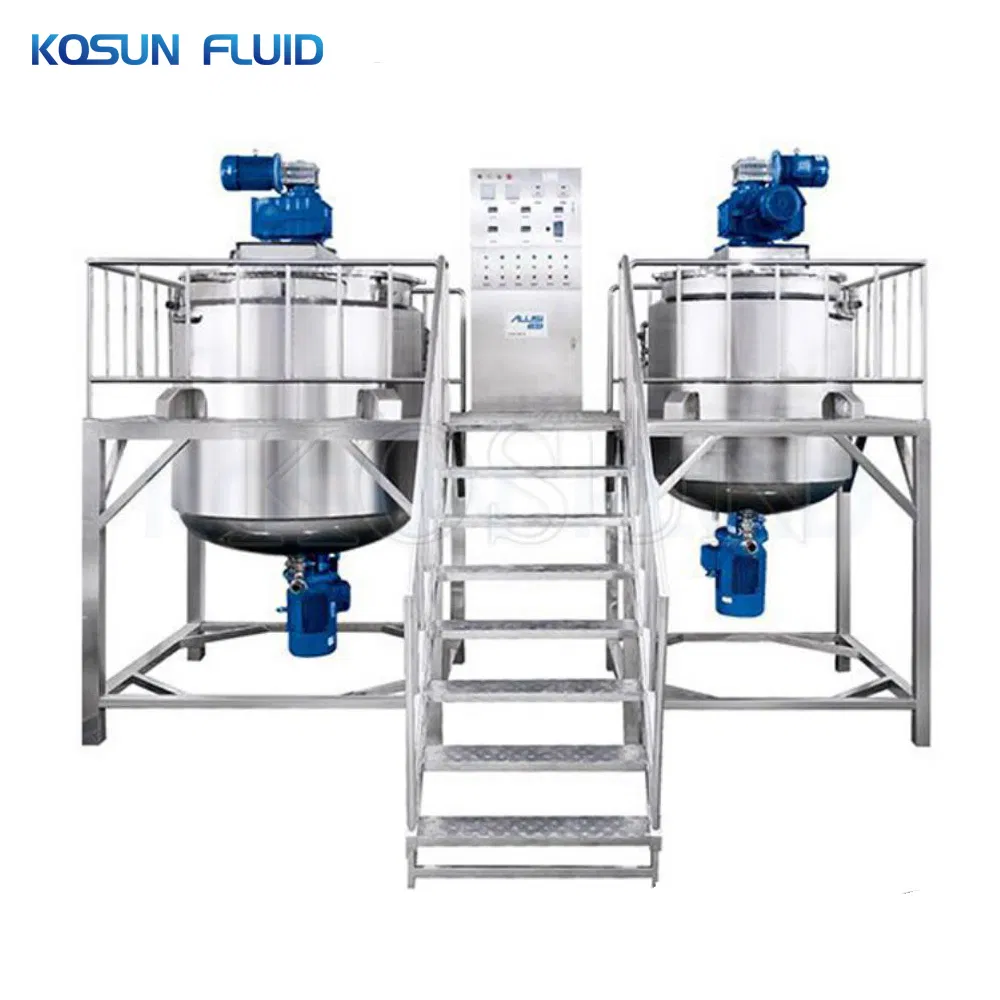 Homogenizer Tank Blending Cream Jacketed Liquid Mixer Tank Heating Stainless Steel Mixing Tank with Agitator Heater