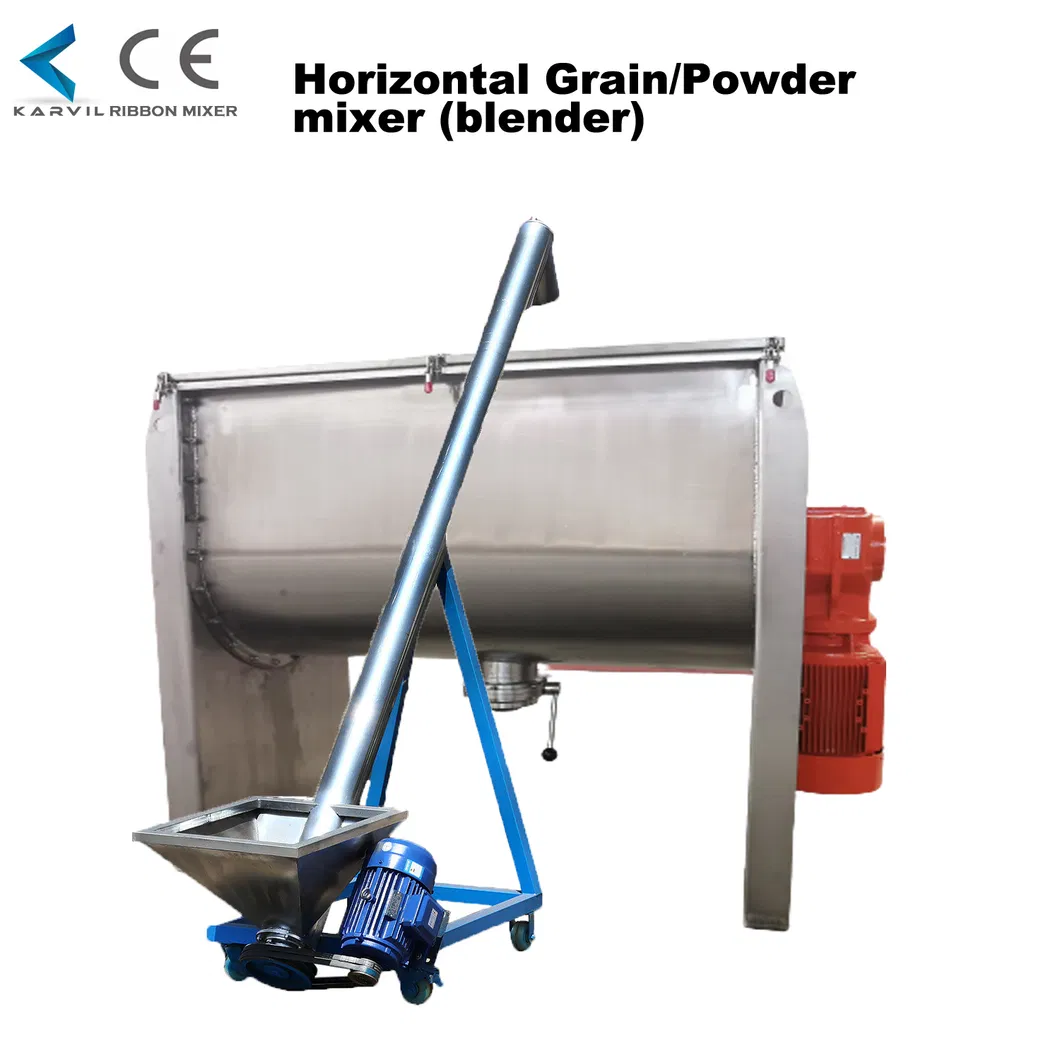 Industrial Horizontal Batch Double Belt Dry Powder Ribbon Blender Mixer Equipment