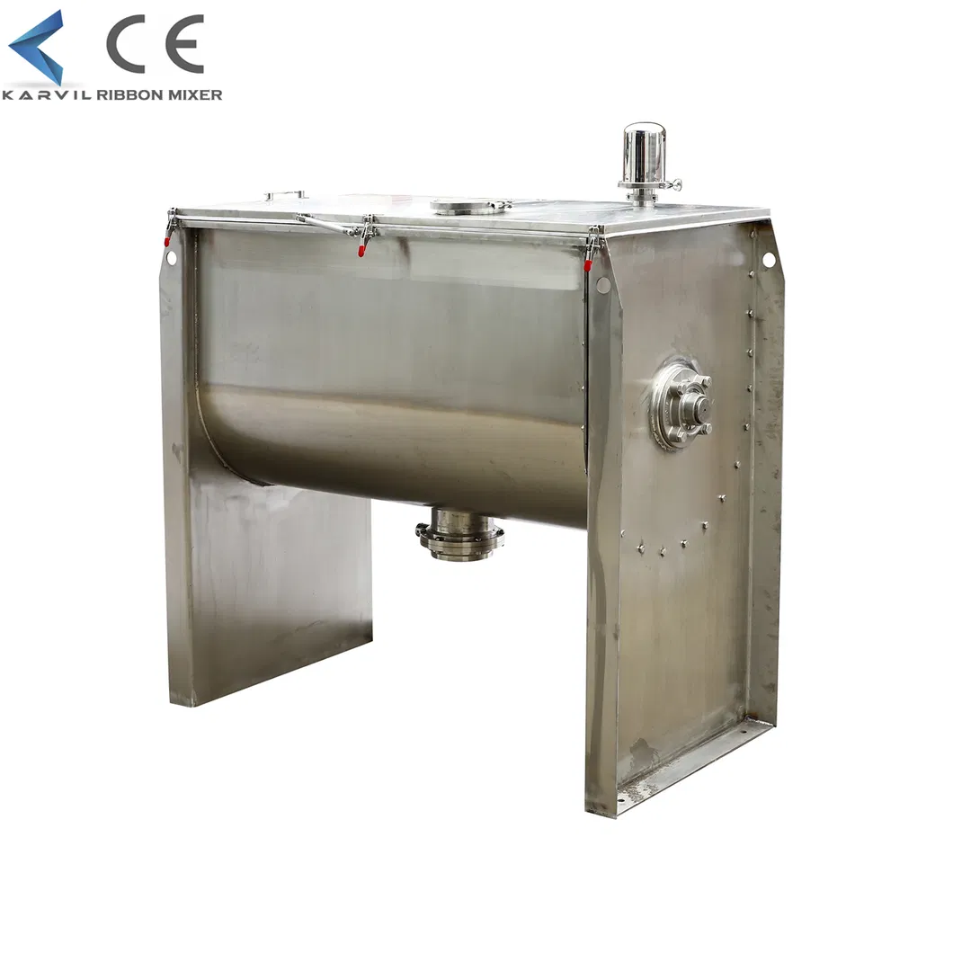 Industrial Horizontal Batch Double Belt Dry Powder Ribbon Blender Mixer Equipment