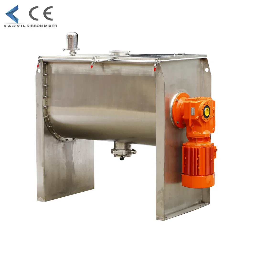 Industrial Horizontal Batch Double Belt Dry Powder Ribbon Blender Mixer Equipment