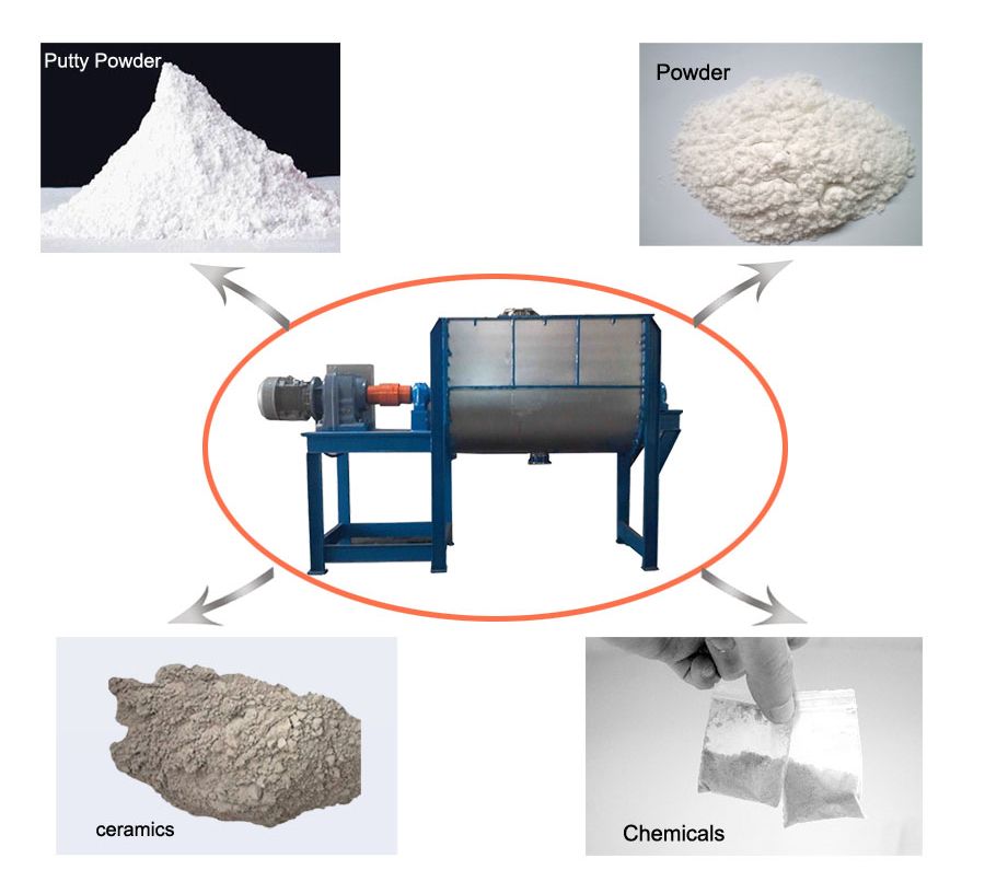 Industrial Horizontal Double Ribbon Blender Mixer Machine for Dry Powder Mixing Machine