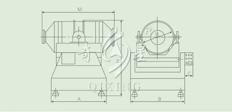 Industrial Stainless Steel 2D Rotary Drum Batch Mixer for Dry Powder Granule