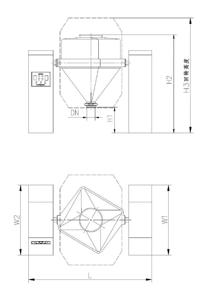 Lifting Bin Blender Dry Powder and Granule