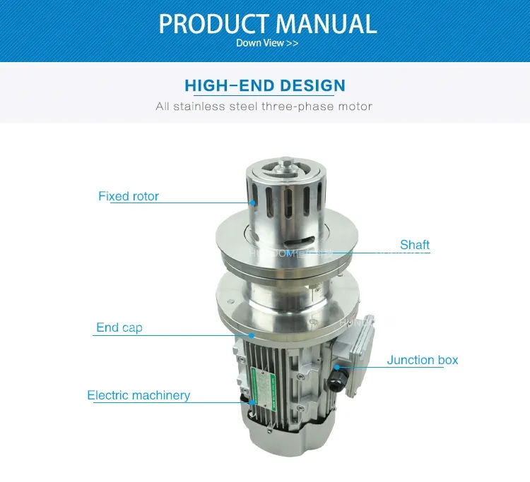 Sanitary Inline Bottom High Shear Emulsifying Mixer for Pharmaceutical