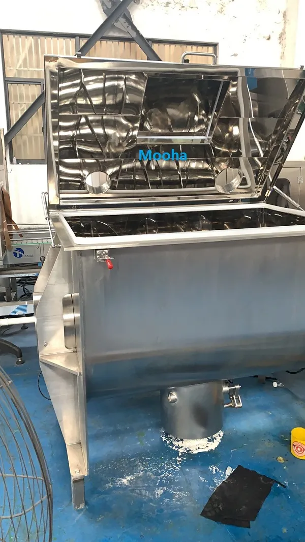 Stainless Steel Chemical Powder Granualar Ribbon Blender Horizontal Powder Ribbon Agitator