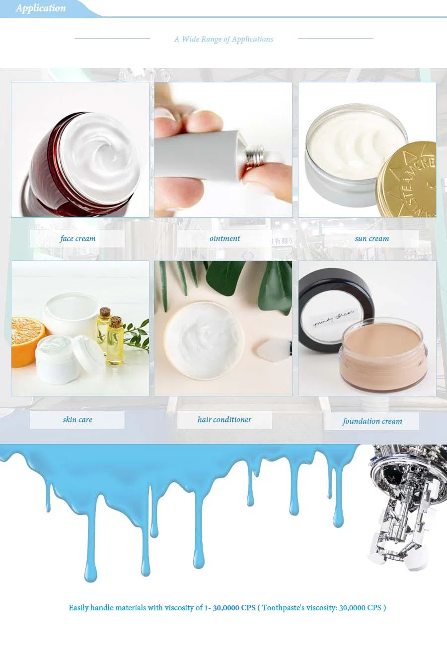 Steam Heating Vacuum Emulsifier Homogenizing Mixer Machine for Cream