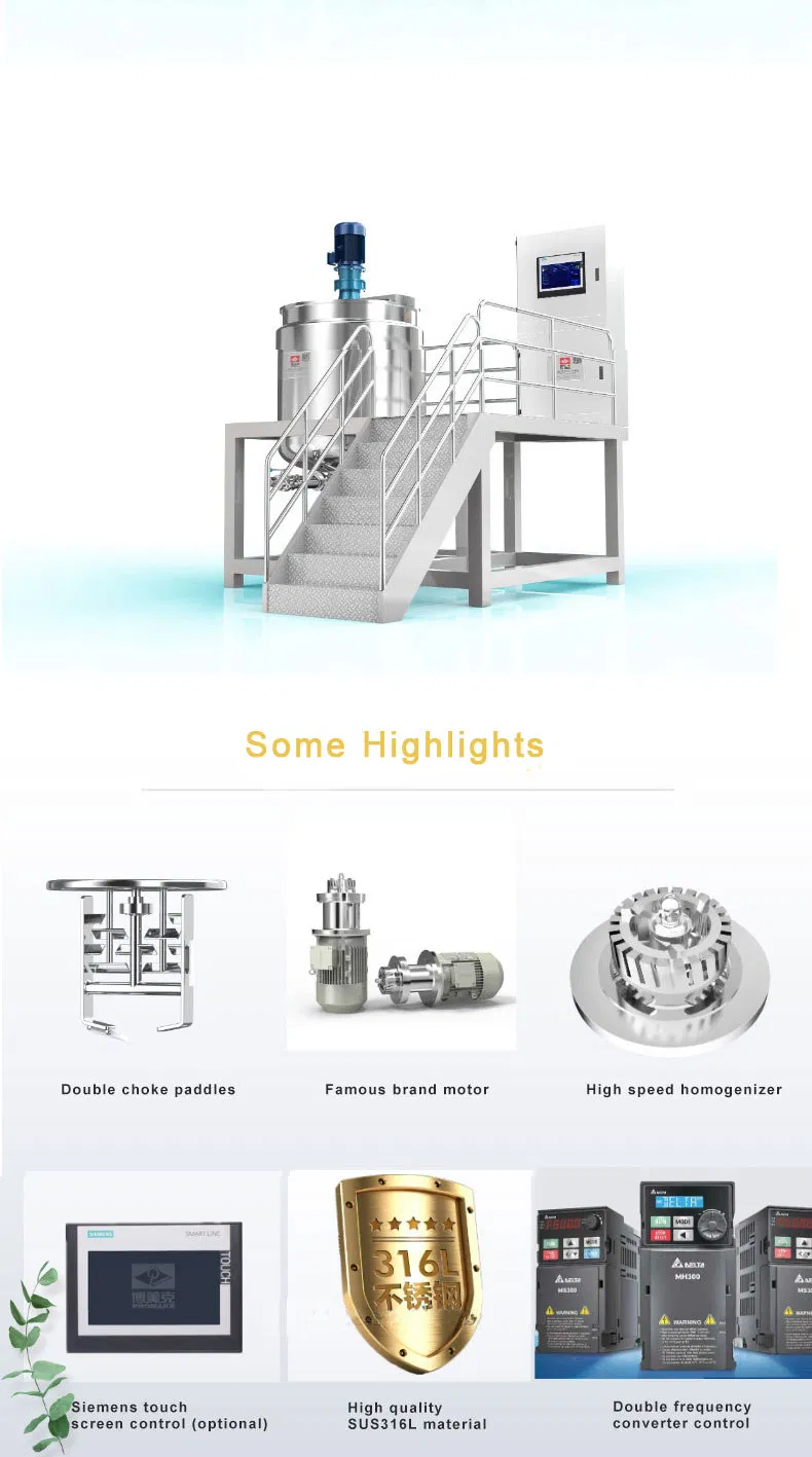 Ta Factory Production Line Large Mixing Tank Assembly Shampoo/Shower Gel Homogenizer