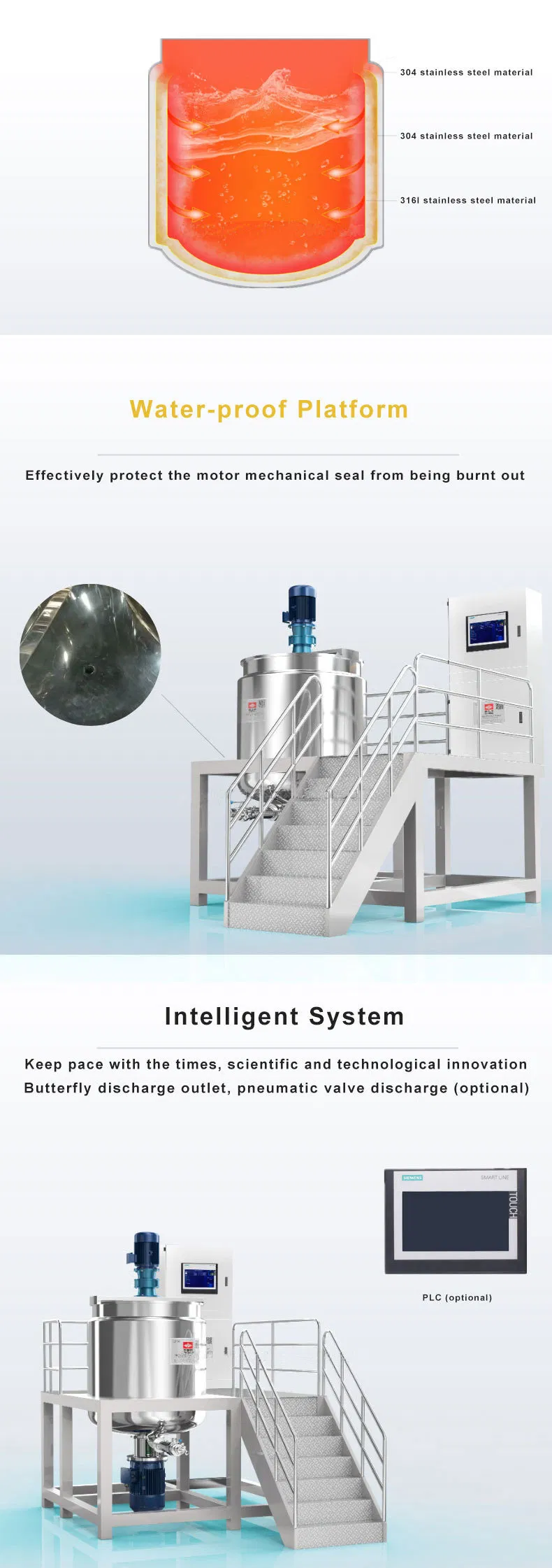Ta High-Quality Stainless Steel Blender Manufacturer Customized High-Shear Homogenizing Mixer Machine